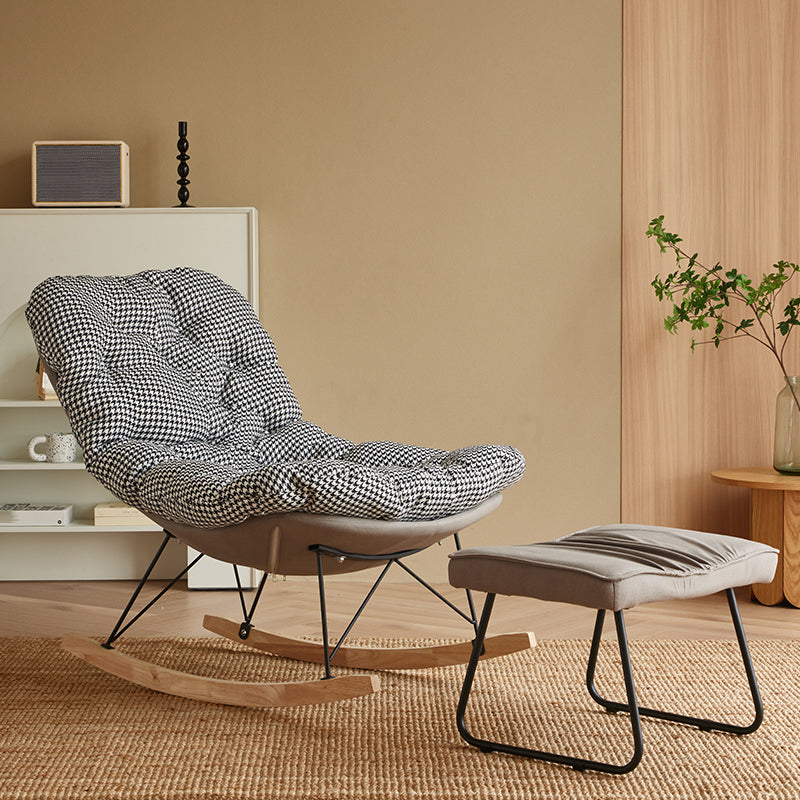 Modern Rocker Chair Metal Frame Spindle Rocker Chair with Padded Seat