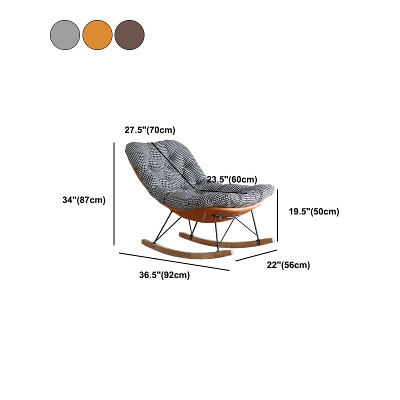 Modern Rocker Chair Metal Frame Spindle Rocker Chair with Padded Seat