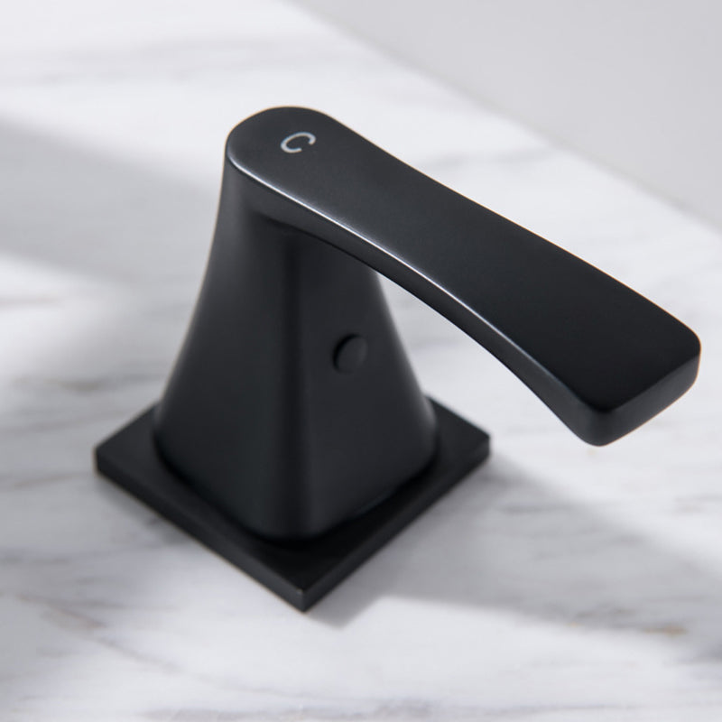 Modern 2-Handle Bathroom Sink Faucet 3 Hole Widespread Bathroom Faucet with Steel
