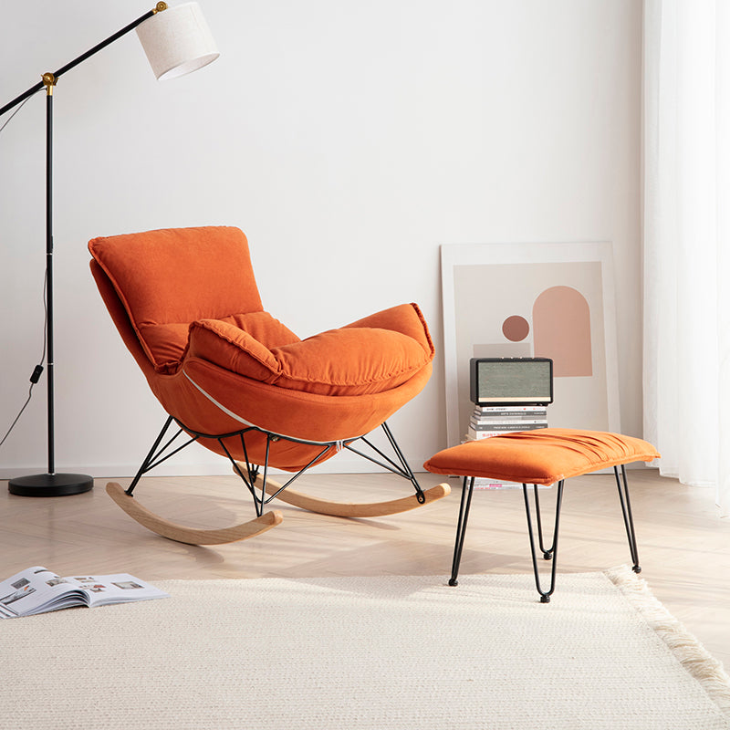 Faux Leather Gorgeous Rocking Chair Removable Cushions Rocker Chair for Living Room