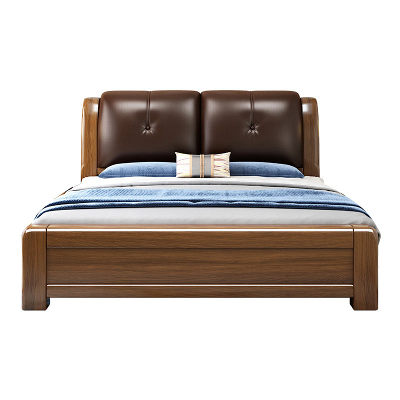 Brown Standard Bed with Storage Mid-Century Modern 43.30" High Bed