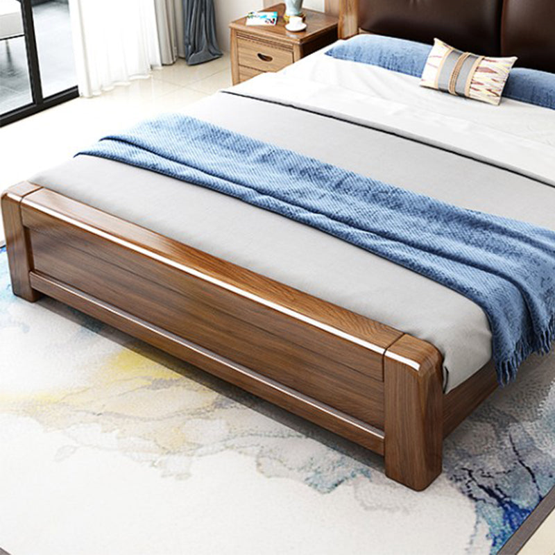 Brown Standard Bed with Storage Mid-Century Modern 43.30" High Bed
