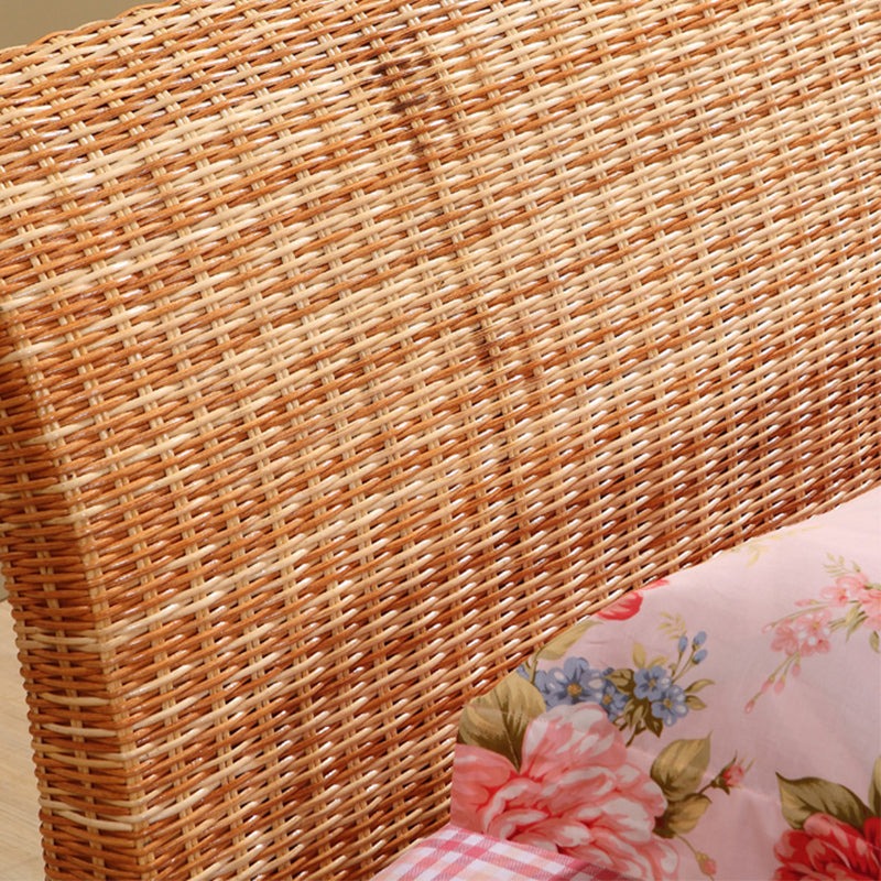 Tropical  Rattan Standard Bed Brown 37.40" High Bed with Headboard