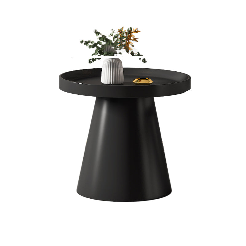 Mid-Century Modern Iron Coffee Table Round Tray Top Cocktail Table Set