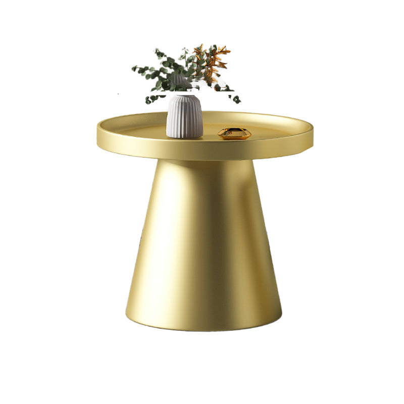 Mid-Century Modern Iron Coffee Table Round Tray Top Cocktail Table Set