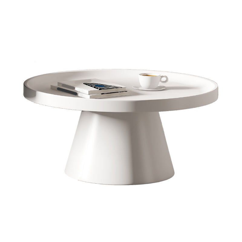 Mid-Century Modern Iron Coffee Table Round Tray Top Cocktail Table Set