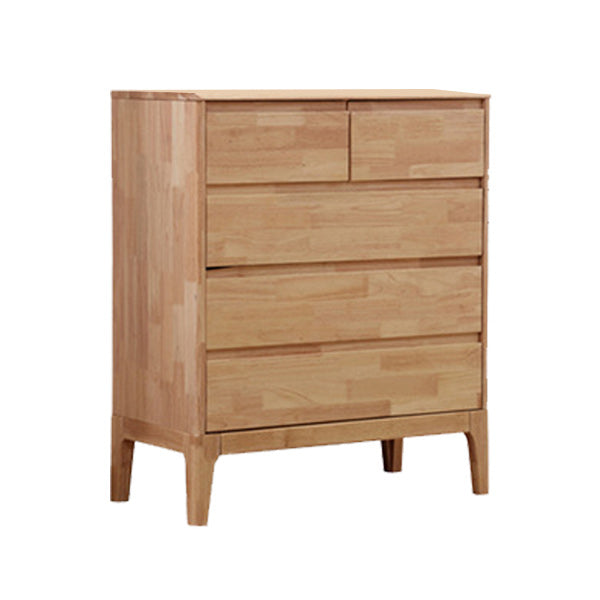 Modern Rubberwood Accent Chest with Natural Legs and Drawers