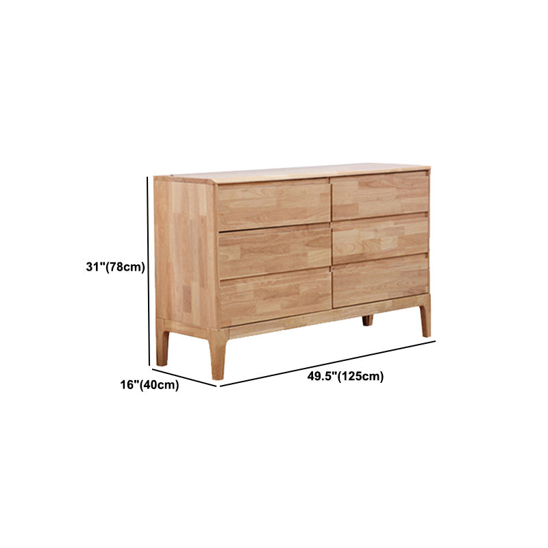 Modern Rubberwood Accent Chest with Natural Legs and Drawers