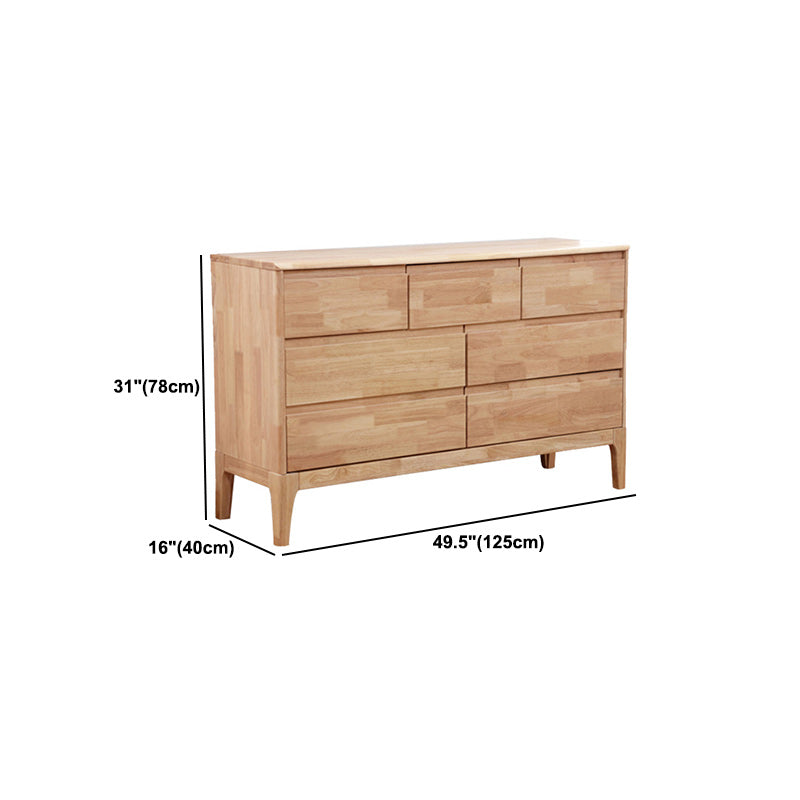 Modern Rubberwood Accent Chest with Natural Legs and Drawers
