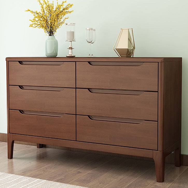 Mid-Century Modern Accent Chest with Straight Legs in Rubberwood