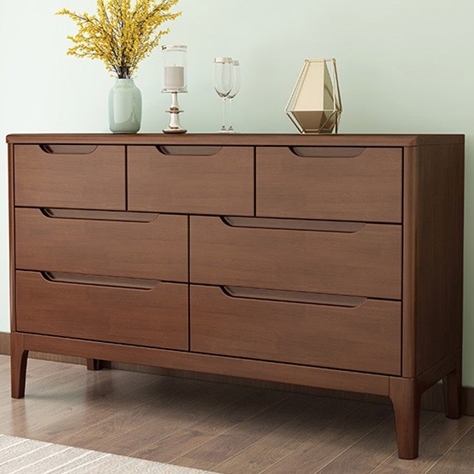 Mid-Century Modern Accent Chest with Straight Legs in Rubberwood