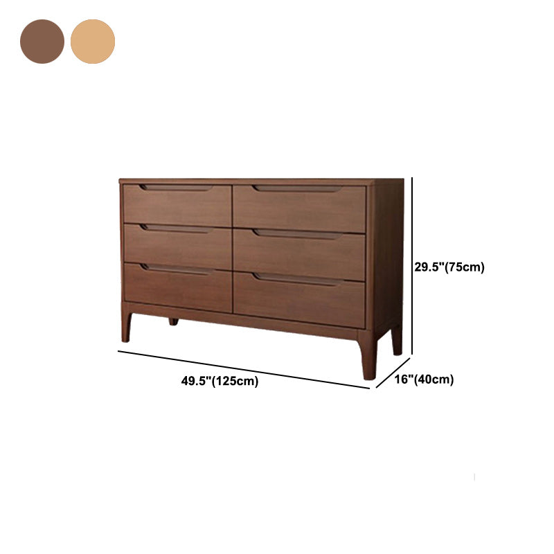 Mid-Century Modern Accent Chest with Straight Legs in Rubberwood