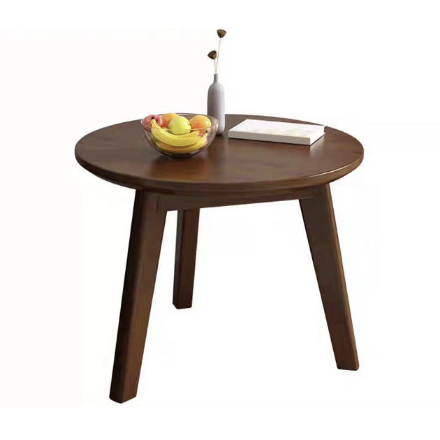 Round Solid Wood Coffee Table Nordic 3 Legs Cocktail Table Set