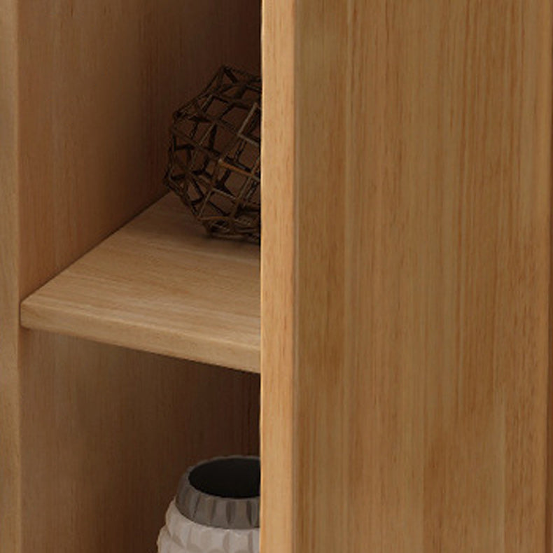 Mid-Century Wooden Accent Cabinet with Doors and 4 Drawers Cabinet