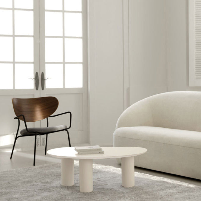 3 Legs Wooden Coffee Table Cloud Shaped Cocktail Table - 13" H