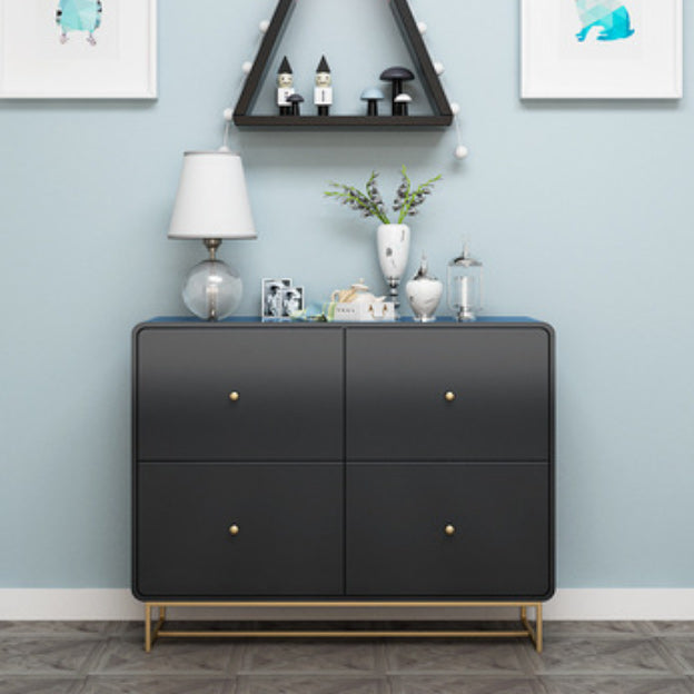 Modern Accent Chest with Iron Base and Solid Wood Soft Close Chest