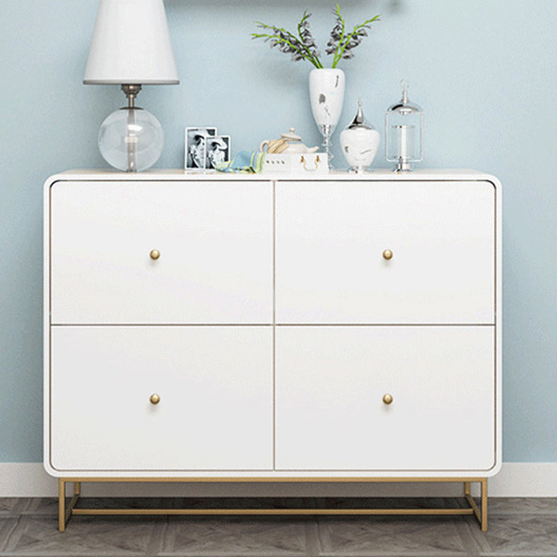 Modern Accent Chest with Iron Base and Solid Wood Soft Close Chest