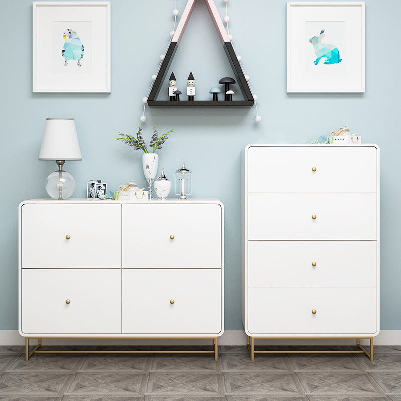 Modern Accent Chest with Iron Base and Solid Wood Soft Close Chest