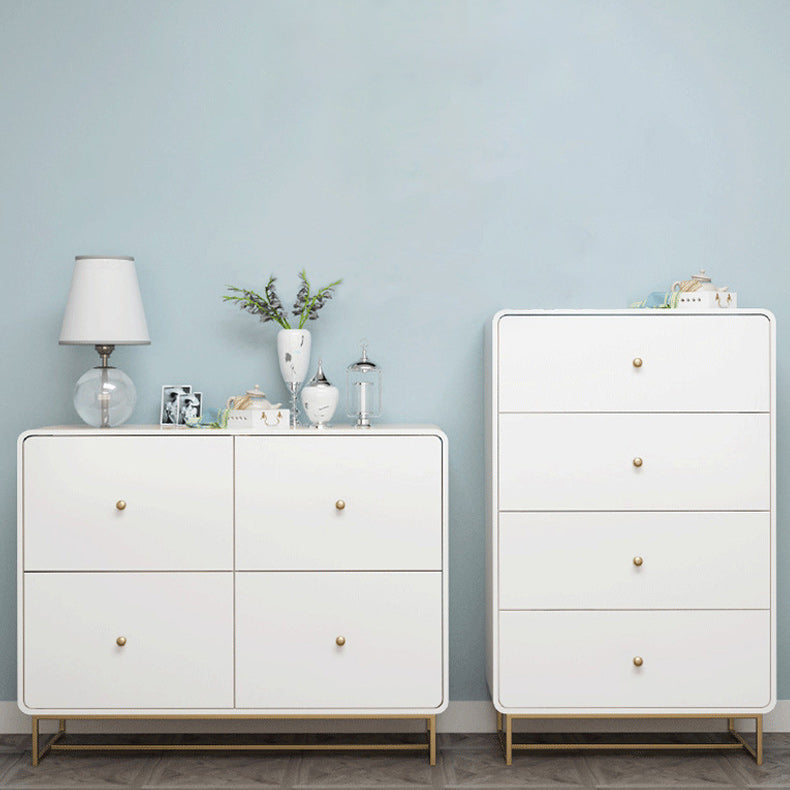 Modern Accent Chest with Iron Base and Solid Wood Soft Close Chest