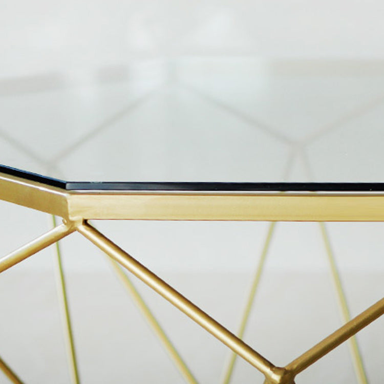 Glass Coffee Table 17.72" H Frame Cocktail Table for Living Room