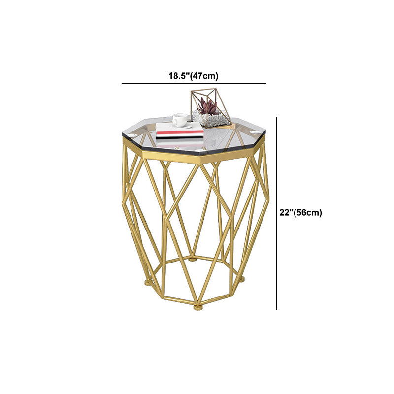 Glass Coffee Table 17.72" H Frame Cocktail Table for Living Room