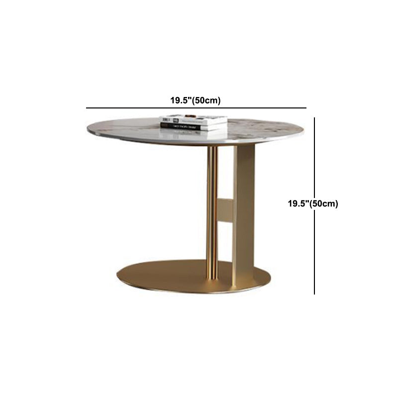 Luxurious Round Stone Coffee Table Set Pedestal Dia 31.5" Cocktail Table