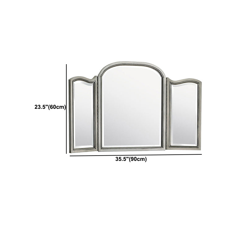 Sliver Vanity Set with 3 Storage Drawers Glass Make-up Vanity, 17.71" Wide