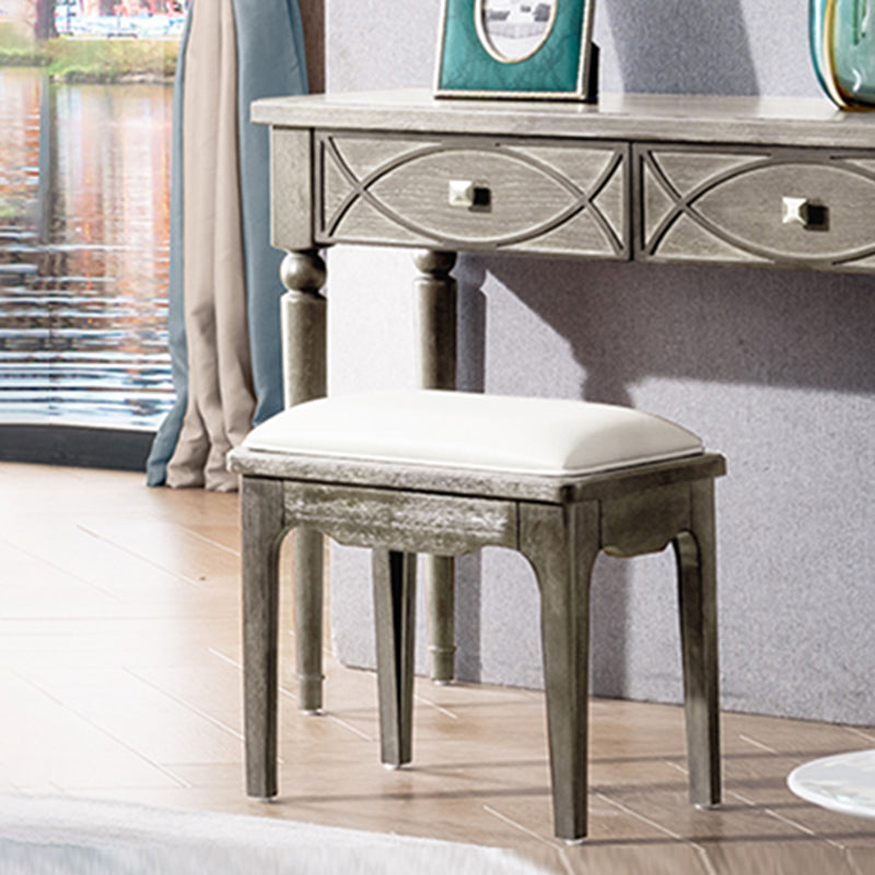 Oak Vanity Set with Stool Gray Vanity with Drawer and Mirror
