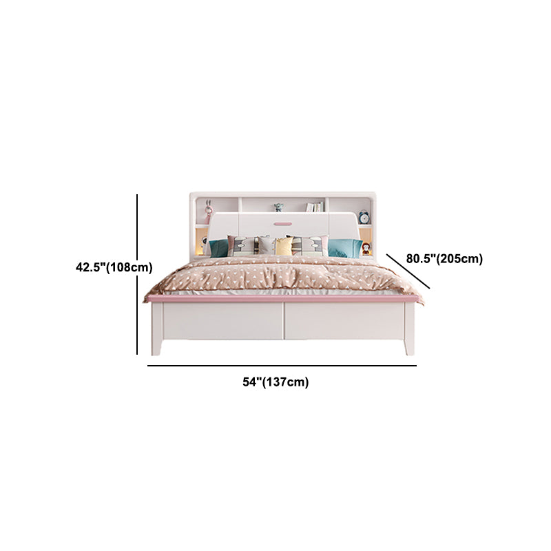 Modern Wood Bed Frame Bookcase Included Standard Bed for Bedroom