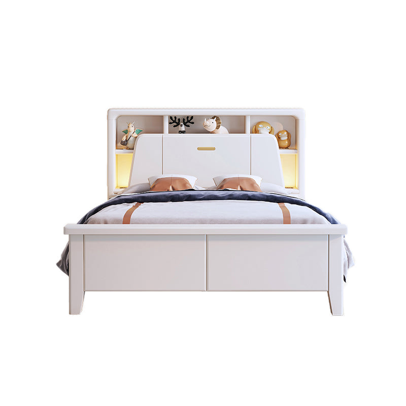Modern Wood Standard Bed Bookcase Included Bed Frame with Headboard