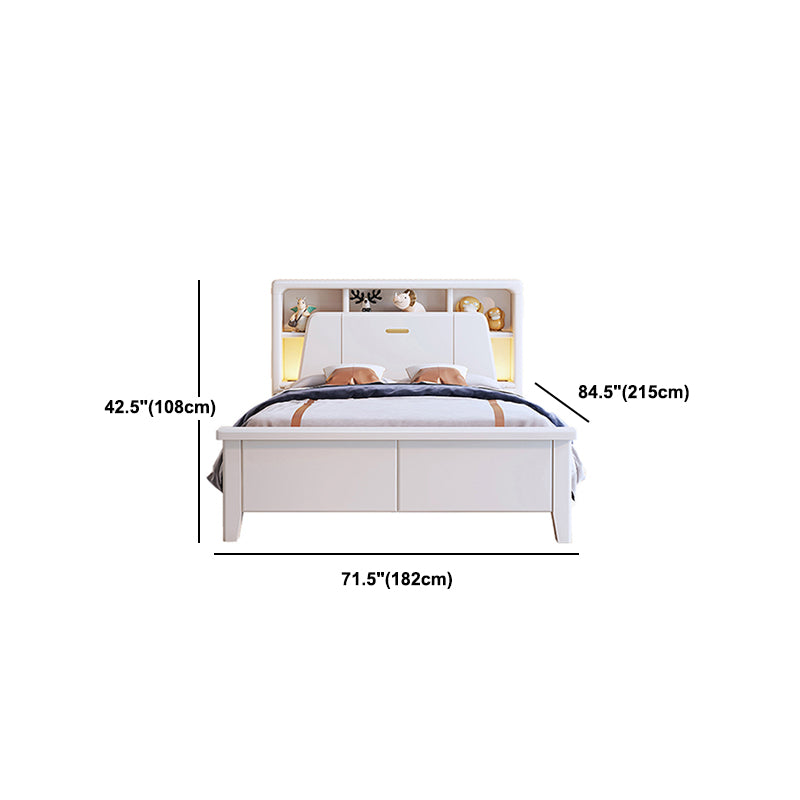 Modern Wood Standard Bed Bookcase Included Bed Frame with Headboard