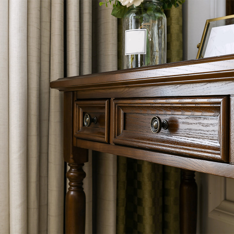 Brown Ash Vanity Set with Mirror 58.26" High Vanity with Drawer