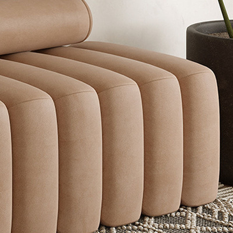 14.96" H Contemporary Solid Color Velvet Armless Sofa for Living Room