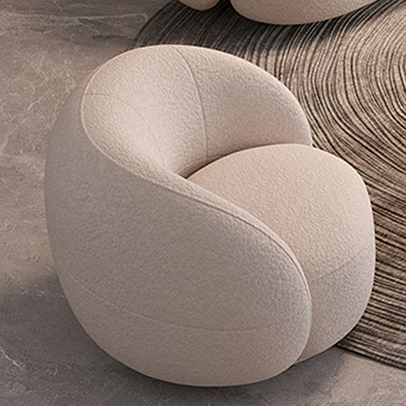 Contemporary Velvet/Wool Curved Sofa Tight Back Sofa in Gray/White