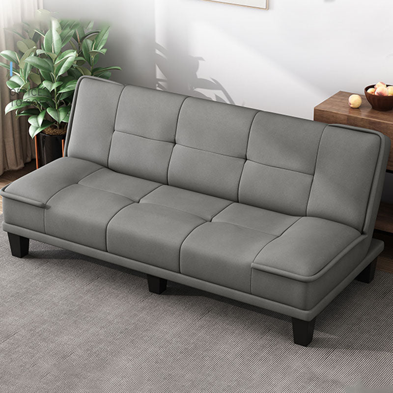 30.7" H Faux Leather Biscuit Back Armless Convertible Sleeper Sofa