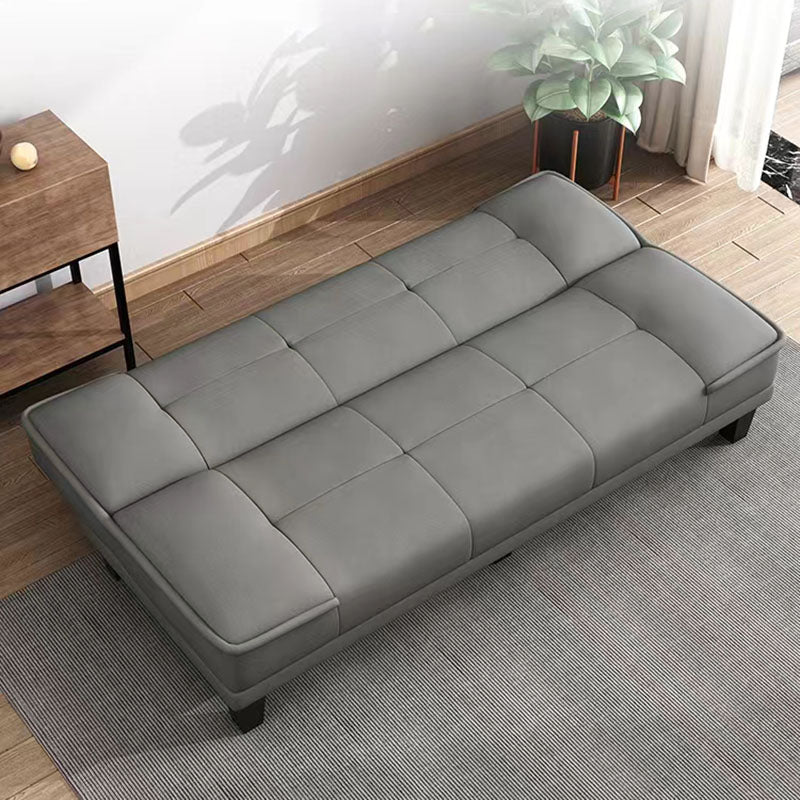 30.7" H Faux Leather Biscuit Back Armless Convertible Sleeper Sofa