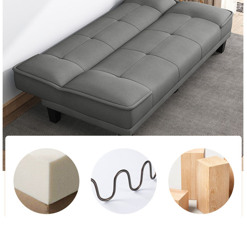 30.7" H Faux Leather Biscuit Back Armless Convertible Sleeper Sofa