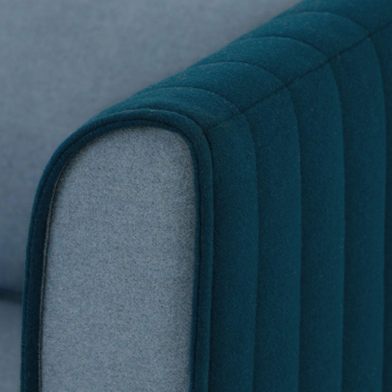 Fabric Modern Tuxedo Arm Sofa with Bolster Pillows in Blue/Gray