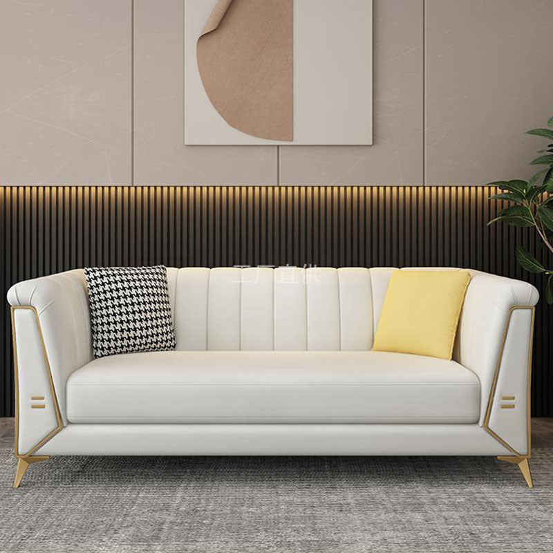 30.7" H Contemporary Faux Leather Tuxedo Sofa for Living Room