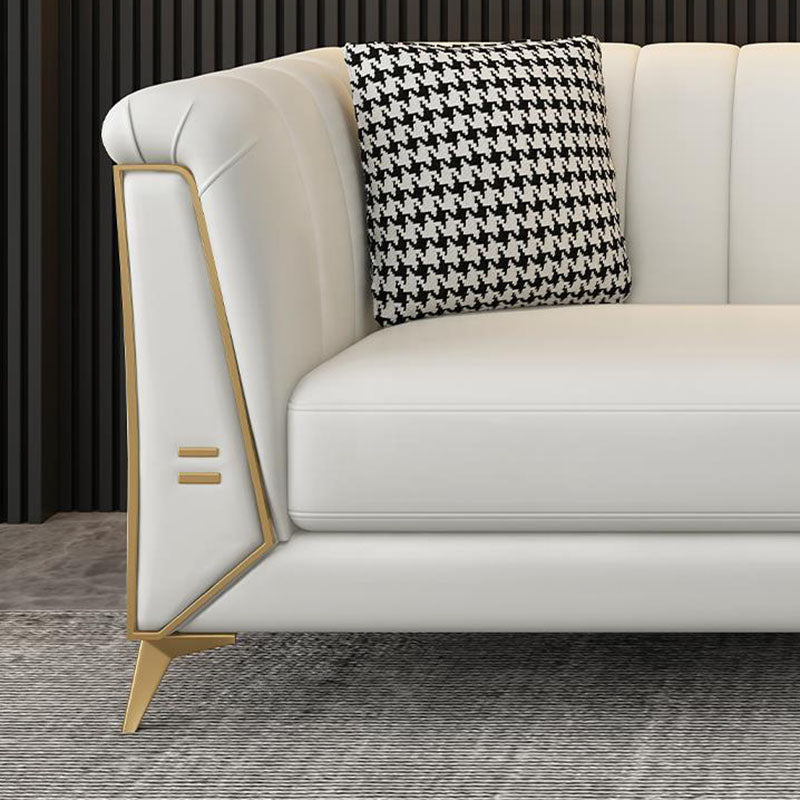 30.7" H Contemporary Faux Leather Tuxedo Sofa for Living Room