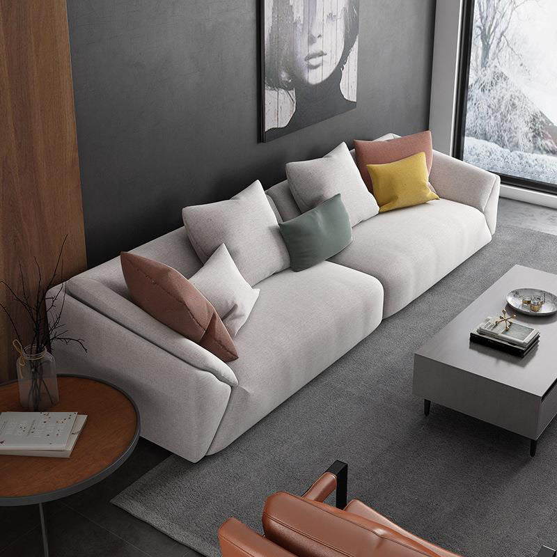 Modernism Tuxedo Arm Sofa Stain Resistant Fabric Sofa in Gray