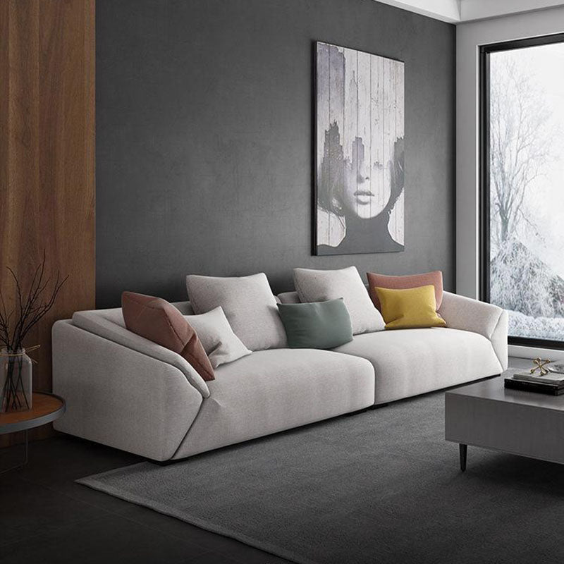 Modernism Tuxedo Arm Sofa Stain Resistant Fabric Sofa in Gray