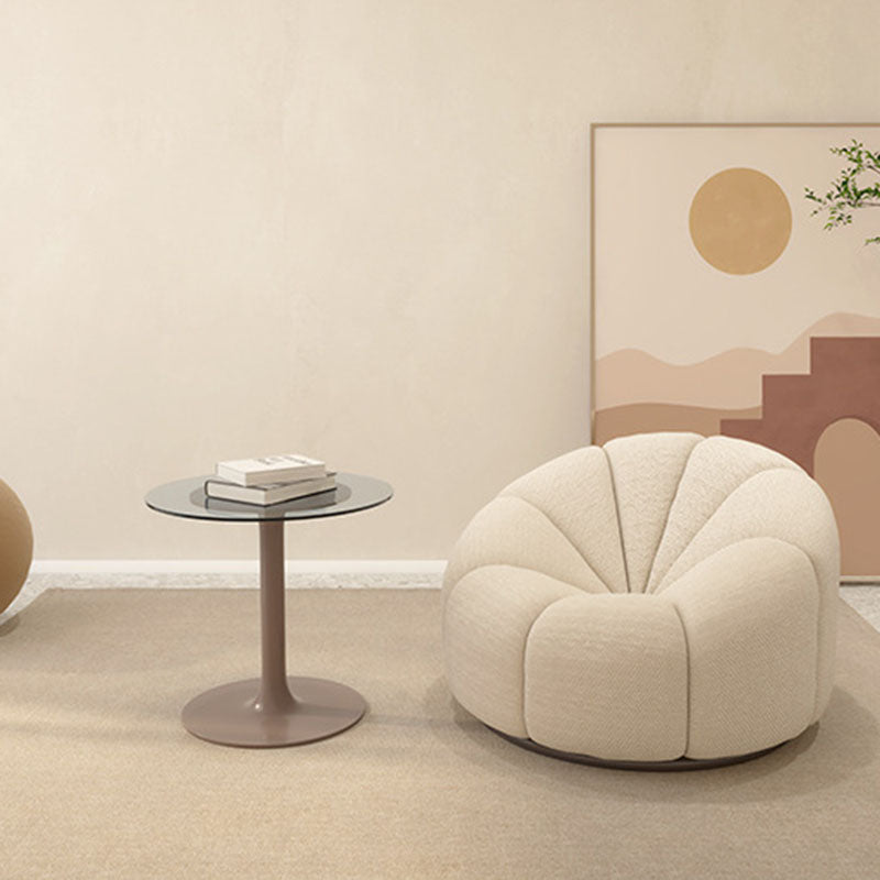 Beige Chenille Curved Sofa Modern 1/2/3-Seater Statement Sofa