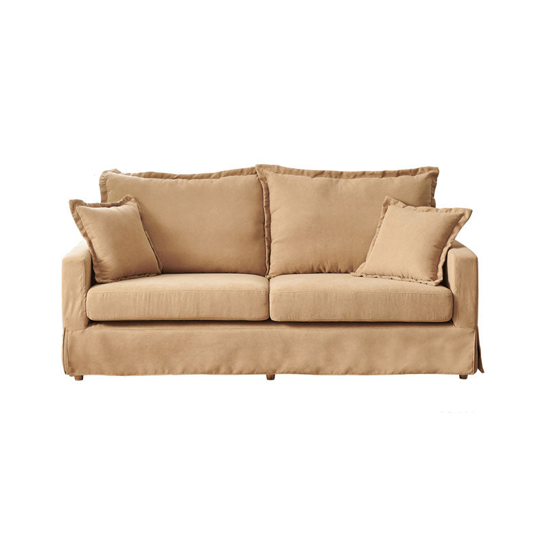 39.37" H Contemporary Cotton Blend Square Arm Loveseat with 2 Pillows