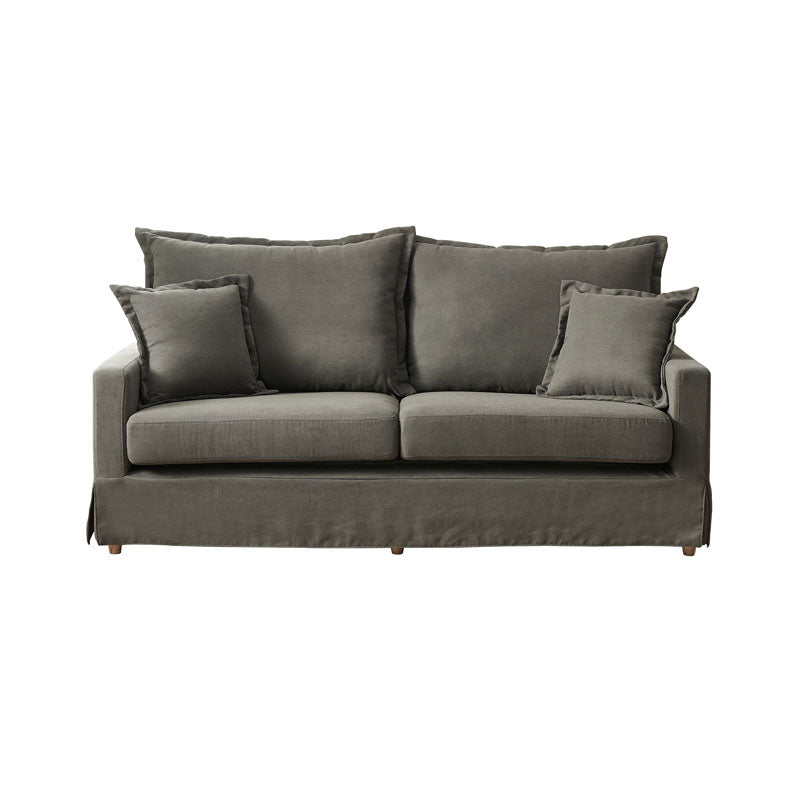 39.37" H Contemporary Cotton Blend Square Arm Loveseat with 2 Pillows