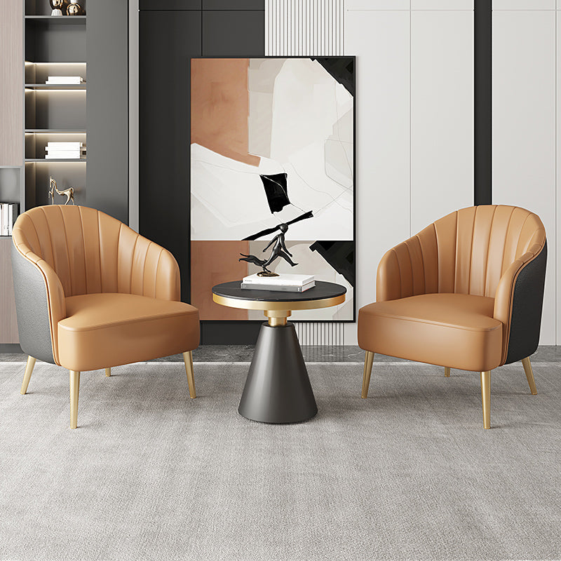 29.52" High Recessed Arms Chair Basic Four Leg Accent Armchair