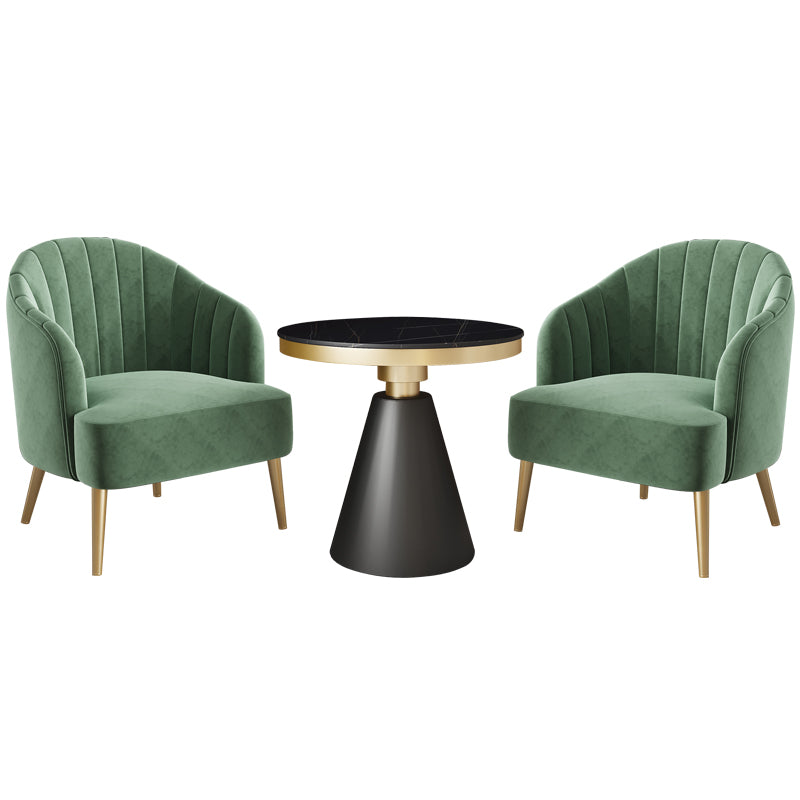 29.52" High Recessed Arms Chair Basic Four Leg Accent Armchair