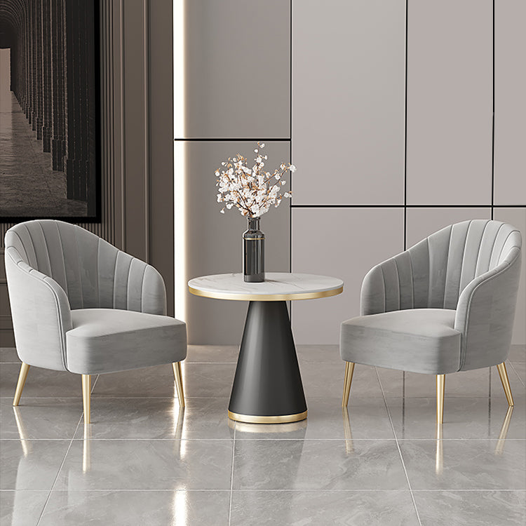 29.52" High Recessed Arms Chair Basic Four Leg Accent Armchair