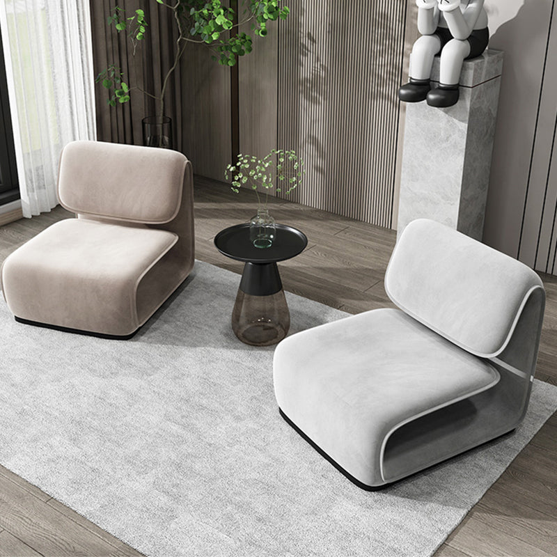 31.49" High Velvet Armless Chair Metal Frame Chair for Living Room