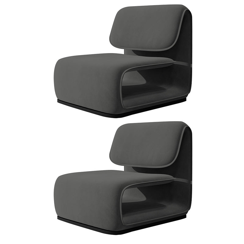 31.49" High Velvet Armless Chair Metal Frame Chair for Living Room